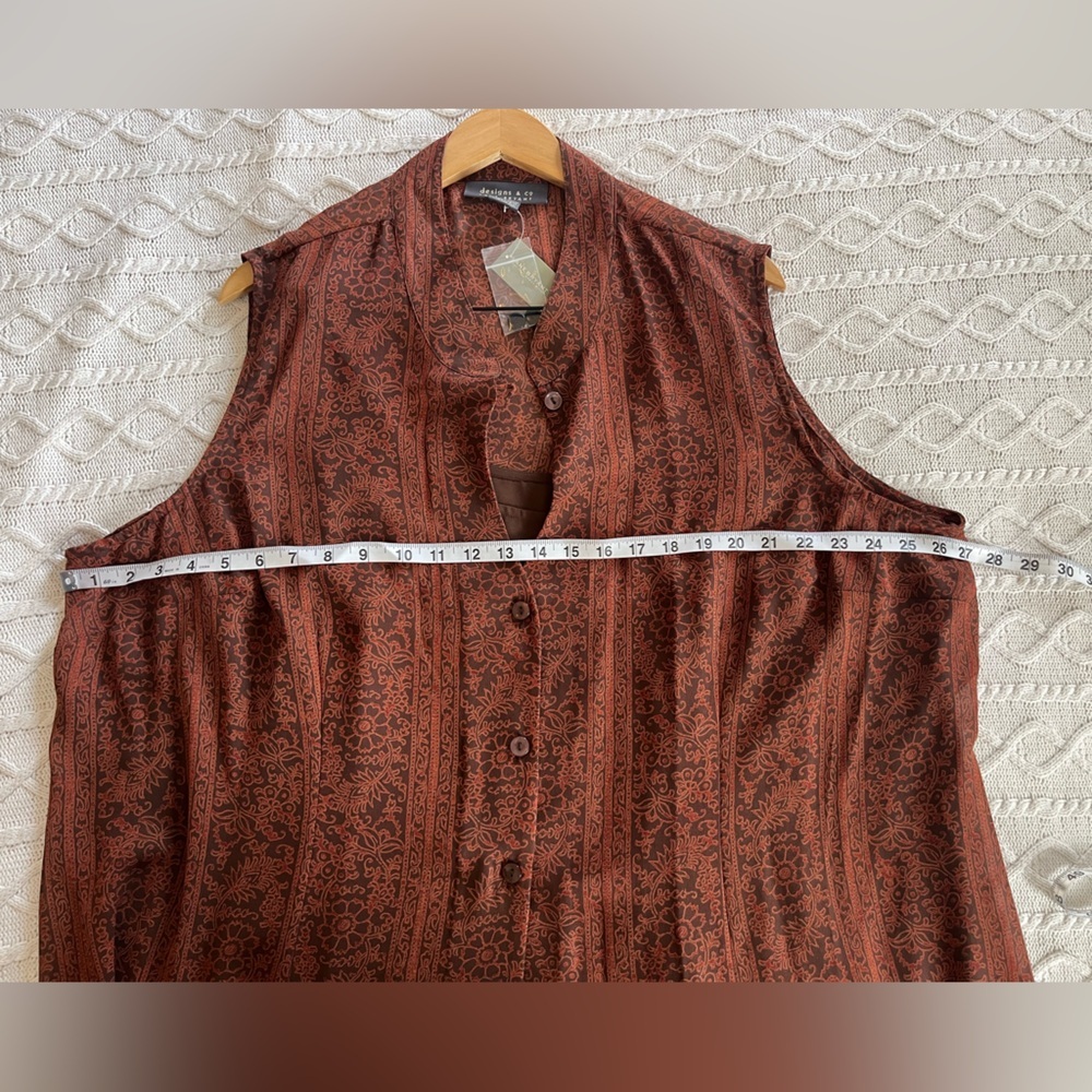 Lane Bryant Designs & Co. Light Brown Patterned Maxi Length Dress Size 24W - Picture 11 of 13
